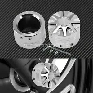 NbNJbgN[ 29 ~[gtgANXibgJo[n[[GNgOCh_CiɓK Crackle Cut Chrome 29MM Front Axle Nut Covers Fit For Harley Electra Glide Dyna