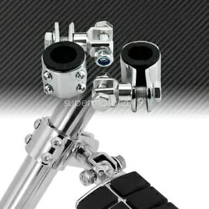 N[ 1-1/4 "`[u GWK[h nCEFC tbgyO Nv n[[z_p Chrome 1-1/4" Tubes Engine Guard Highway Footpegs Clamps Fit For Harley Honda