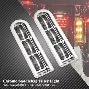 �N���[���T�h���o�b�O�C���T�[�g�A�N�Z���g�^�[���V�O�i���u���[�L�����j���O���C�g FLHT FLHR �p Chrome Saddlebag Insert Accent Turn Signal Brake Running Light Fit For FLHT FLHR �y���s�A���i�z