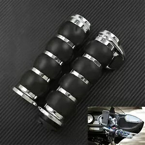 1 C` \tgo[ N[ nho[ nh Obv X|[cX^[ XL _Ci c[OɓK 1" Soft Rubber Chrome Handlebar Hand Grips Fit For Sportster XL Dyna Touring