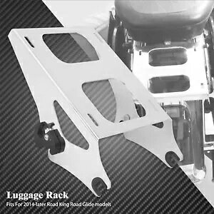 O\ȃN[ c[Abv cA[ pbN וbN n[[ [h OCh 14-23 ɓK Detachable Chrome Two Up Tour Pack Luggage Rack Fit For Harley Road Glide 14-23