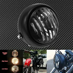 gO 6.3C` wbhCgv jOnC[r[ n[[_Ciz_p Retro Grill 6.3" Headlight Lamp Running High Low Beam Fit For Harley Dyna Honda