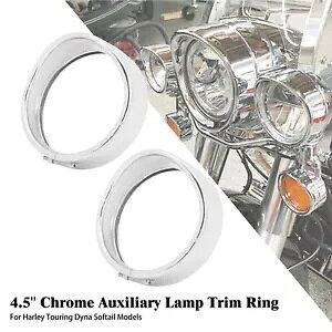 4.5C` N[⏕tHOpbVOCggO n[[c[O_Cip 4.5" Chrome Auxiliary Fog Passing Light Trim Ring Fit For Harley Touring Dyna