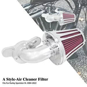 N[R[A~GAN[i[tB^[ [YbhCe[NGgt n[[p Chrome Cone Aluminum Air Cleaner Filter w/Rose Red Intake Element Fit For Harley