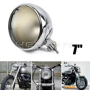 7C` I[goCwbhCgnEWOdoPbg - n[[Xg[g{upN[ 7" Motorcycle Headlight Housing Light Bulb Bucket - Chrome for Harley Street Bob