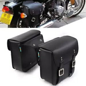 n[[X|[cX^[XL883/1200pubNI[goCU[TChThobO2 2 Pcs Black Motorcycle Leather Side Saddle Bags For Harley Sportster XL883/1200