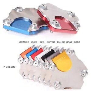 TChX^hv[gpbhx[X[^[tBbgI[goCubNO[ Side Stand Plate Pad Base Motor Fit Motorcycle Black Gray