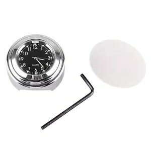 1x [^[oCNvoCNnho[fW^v^CQ[W 7/8 C`Vo[ 1x Motor Motorcycle Watch Motorbike Handbar Digital Clock Time Gauge 7/8" Silver