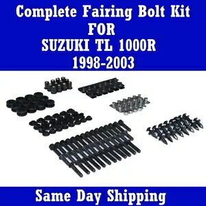 FSY SȃubNtFAO{gLbg{fBlWtBbg TL 1998-2003 1000 FSY Complete Black Fairing Bolt Kit Body Screw Fit for TL 1998-2003 1000