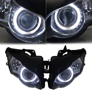 z_ #CBR1000RR 2008-11 SAZuwbhCgzCgGWFACYvWFN^[ For Honda #CBR1000RR 2008-11 Fully Assembly Headlight White Angel Eyes Projector