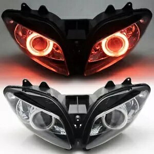 SAZuwbhCg HID vWFN^[bhGWFAC}n YZF R1 00-2001 Fully Assembly Headlight HID Projector Red Angel Eye For Yamaha YZF R1 00-2001