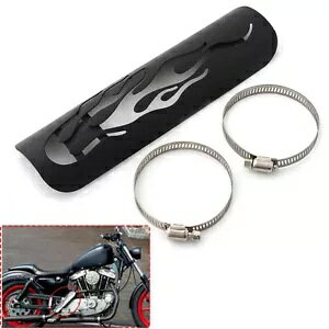 1x I[goCAubNGL][Xg}t[_Ngq[gV[hJo[z_n[[p 1x Motorcycle Rear Black Exhaust Muffler Duct Heat Shield Cover for Honda Harley
