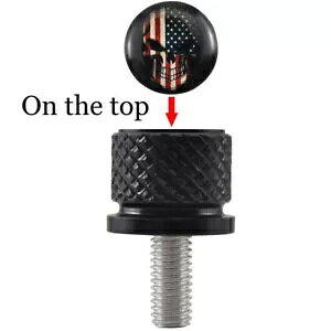 ubN[^[V[g{glWXJčn[[_rbh\_rbh\ 1996+ Black Motor Seat Bolt Screw Skull USA Flag For Harley Davidson Davidson 1996+