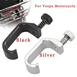 シルバー/ブラック リア荷物バッグ フレームフック クロッシェグリップ ベスパオートバイ用 1PC Silver/Black Rear Luggage Bag Frame Hook Crotchet Grips for Vespa Motorcycle 1PC