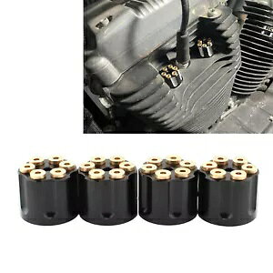 GWXp[NvOibgLbv n[[_rbh\cCJf 1999+ ubN 4X Engine Spark Plug Nut Cap For Harley Davidson Twin Cam models 1999+ Black 4X
