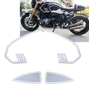 TChsIV[gnv{bNXXebJ[R^Ng BMW RnineT Vo[ Side Pillion Seat Hump Box Stickers Decor Fuel Tank Trim For BMW RnineT Silver