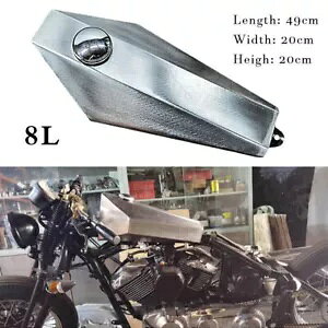 jo[TtBbgׂẴI[goCp̖hVo[JX^}CYꂽICKXR^N Unpainted Silver Customized Oil Gas Fuel Tank For Universal Fit All Motorcycles