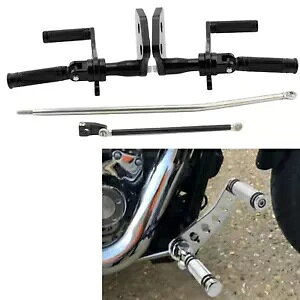 ブラック フォワード コントロール フットペグ キット ハーレー ダイナ スーパー グライド モデル 2000-15 用 Black Forward Controls Foot Pegs Kit For Harley Dyna Super Glide Models 2000-15