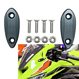 O[~[ubNItx[Xv[g Kawasaki ZX25R 2021-2023 ZX6R 2009-15 V Gray Mirror Block Off Base Plates For Kawasaki ZX25R 2021-2023 ZX6R 2009-15 New