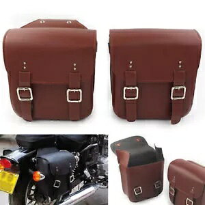 n[[X|[cX^[XL883/1200puEI[goCU[TChThobO2 2 Pcs Brown Motorcycle Leather Side Saddle Bags For Harley Sportster XL883/1200