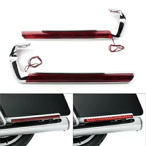 N[ThobO LED TCh}[J[CgbhYn[[c[O 2014-2020 SU Chrome Saddlebag LED Side Marker Light Red Lens For Harley Touring 2014-2020 SU