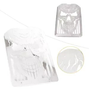 [VOXJ|bVWG[^[O Kawasaki VN1500 VN1600 2002-2008p Racing Skull Polished Radiator Grill for Kawasaki Vulcan VN1500 VN1600 2002-2008