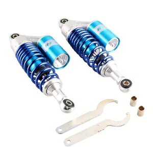 u[ 280 ~[g 11 C`ACc[ACyAGAVbNAu\[o[tBbgXN[^[oCNt Blue 280mm 11" eye to eye pair Air Shock Absorbers Fit Scooter Bike Moped