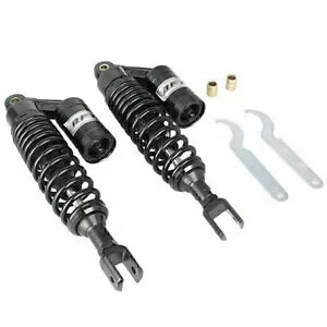 yA 12.5 C` 320mm VbNAu\[o[ TXyV NrX S[J[g ybg ATV ubN A Pair 12.5" 320mm Shock Absorbers Suspension Clevis Gokart Moped ATV Black