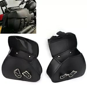 PU U[ThobOTChוc[obOX|[cX^[_CiI[goCubN PU Leather Saddle Bags Side Luggage Tool Bag For Sportster Dyna Motorcycle Black