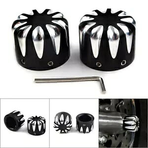 n[[GNgOChX|[cX^[[^[pubNCNCJbgtgANXLbvibgJo[ Black CNC Cut Front Axle Cap Nut Cover for Harley Electra Glide Sportster Motor