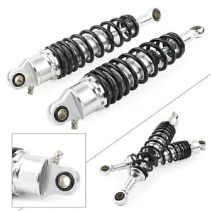 340mm AVbNAu\[o[ TXyV EhGh XYL }n ubN&Vo[p 340mm Rear Shock Absorbers Suspension Round End for Suzuki Yamaha Black&Silver
