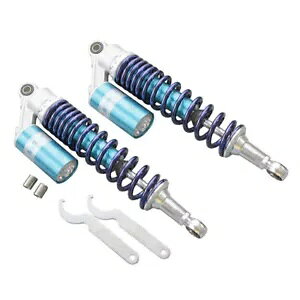 1 yA 375 ~[gjo[Tu[GAVbNAu\[o[z_XYL}nJTLp 1 Pair 375mm Universal Blue Air Shock Absorbers For Honda Suzuki Yamaha Kawasaki