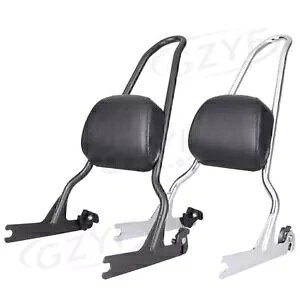 qpwV[V[o[pbh n[[\teC t@bg{[C 2006-16 ubN/Vo[ Passenger Backrest Sissy Bar Pad For Harley Softail Fatboy 2006-16 Black/Silver
