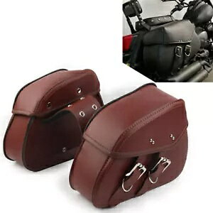 PU U[ThobOTChוc[obOX|[cX^[_CiI[goCuE PU Leather Saddle Bags Side Luggage Tool Bag For Sportster Dyna Motorcycle Brown