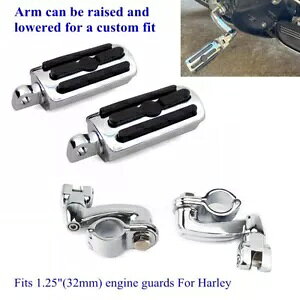 n[[\teC[hLOp 1 1/4C` GWK[h tbgyO nCEFC & yO}Eg For Harley Softail Road King 1 1/4" Engine Guards FootPegs Highway & Pegs Mount