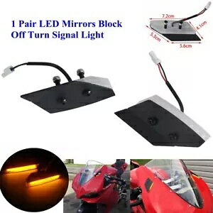 ~[ubNIt LED ^[VOiCgECJ[ ׂẴhDJeB 959 1299 pjK[p Mirror Block Off LED Turn Signal Lights Blinker For All Ducati 959 1299 Panigale