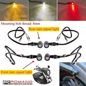 2 yAX[p[~jtg & AECJ[jOu[LCg 8 ~[g{goCNp 2Pair Super Mini Front & Rear Turn Signal Running Brake Light For 8mm Bolt Bikes