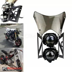 cCwbhCg tgKXubNuPbgt fAX|[c_[goCN H3 T10 dp Twin Headlight w/ Windscreen Black Brackets For Dual Sport Dirt Bike H3 T10 Bulb