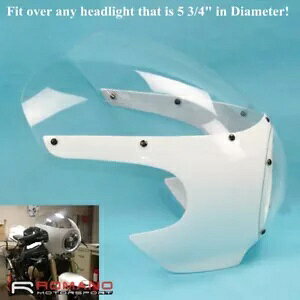 jo[TNVbN 5 3/4 C`wbhCg}XNzCgt@[O`bp[{o[\teCp Universal Classic 5 3/4" Headlight Mask White Faring For Chopper Bobber Softail