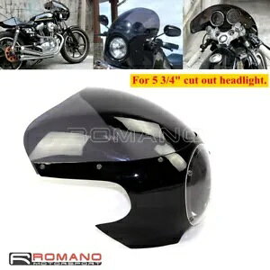 I[goC 5-3/4 "wbhCgtFAO}XNn[[JtF[T[`bp[X|[cX^[p Motorcycle 5-3/4" Headlight Fairing Mask For Harley Cafe Racer Chopper Sportster