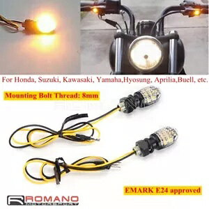 2x ~jI[goC LED E24 ^[VOiCgCWP[^[ECJ[ Kawasaki 8 ~[g 2x Mini Motorcycle LED E24 Turn Signal Light Indicator Blinkers For Kawasaki 8mm