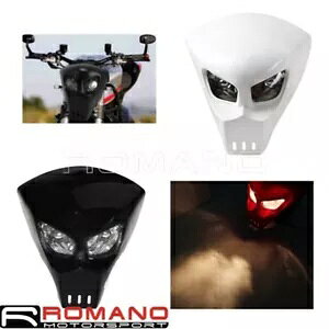 j[NȃfUC̃wbhvveN^[XJtFAO}XNjo[TI[goCoCN Unique Design Headlamp Protector Skull Faring Mask Universal For Motorcycle Bike