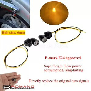 6 ~[gX[p[~j LED ^[VOiCgECJ[CWP[^[JtF[T[_[goCNp 6mm Super Mini LED Turn Signal Light Blinker Indicator For Cafe Racer Dirt Bikes
