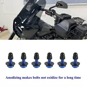 T25 �t�F�A�����O�t�����g�K���X�{���g�l�W�n�[���[�c�[�����O�t�F�A�����O�t�����g�K���X�p 6 �� T25 Fairing Windshield Bolts Screws For Harley Touring Fairing Windscreens 6 PCS �y���s�A���i�z