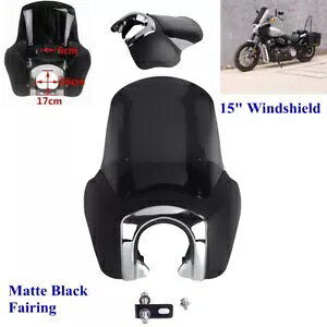5.75インチ フロントヘッドライト フェアリング フロントガラス ハーレー ソフテイル ストリート ボブ FXBB FXST用 5.75" Front Headlight Fairing Windshield For Harley Softail Street Bob FXBB FXST