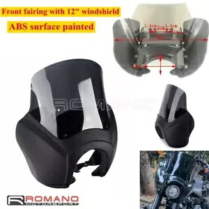 マットブラックフェアリング & 12インチスクリーンフロントガラス ハーレーストリートボブ FXBB 2018-2021用 Matte Black Fairing & 12" Screen Windshield For Harley Street Bob FXBB 2018-2021