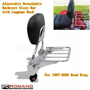 ߉\ȃobNXg V[V[o[ & וbN [hLO NVbN FLHRC 2006-08p Adjustable Backrest Sissy Bar & Luggage Rack For Road King Classic FLHRC 2006-08