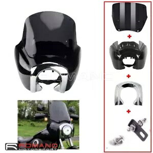 n[[_rbh\ Xg[g {u FXBB p wbhCg tFAO tgKX N[x[t Headlight Fairing Windshield w/ Chrome Bezel For Harley Davidson Street Bob FXBB