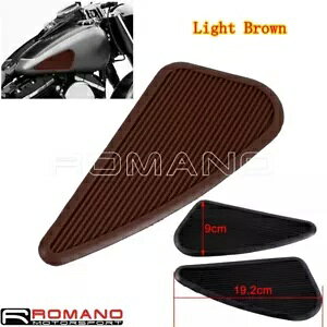yACguE 3D o[I[goCRKX^NXebJ[یGpbhZbg Pair Light Brown 3D Rubber Motorcycle Fuel Gas Tank Sticker Protect Knee Pad Set