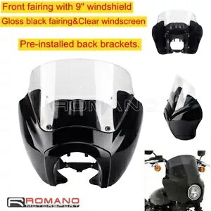 tgtFAO 9C`NAtgKXt n[[\teCX^_[h FXST FXBB 18-21p Front Fairing w/9" Clear Windshield For Harley Softail Standard FXST FXBB 18-21